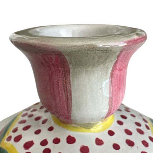 Cute Unique Boho Hand Painted 2.75” Candleholder - Picture 5 of 6